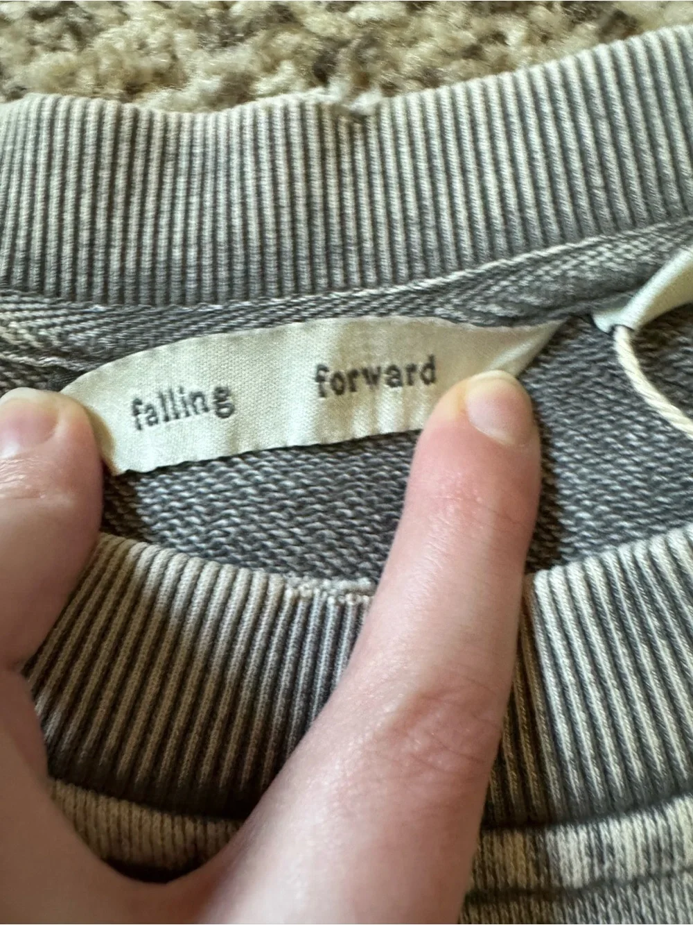 Free People Falling Forward Grey Sweatshirt